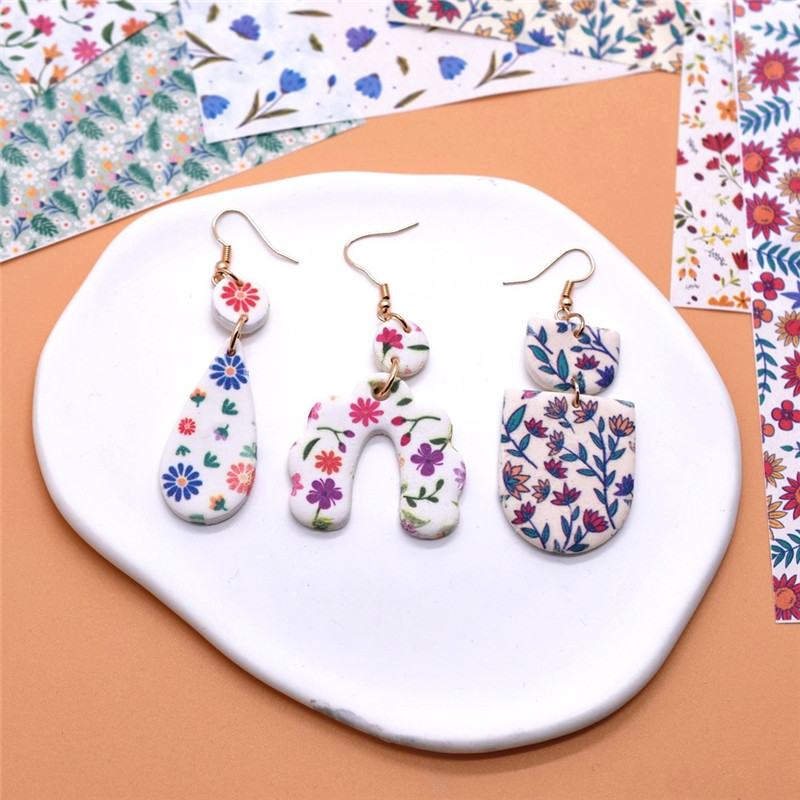 SNASAN DIY 豪華な花水彩転写紙ソフト陶器ポリマーク - Jewelry Making Tutorial のレビューと価格