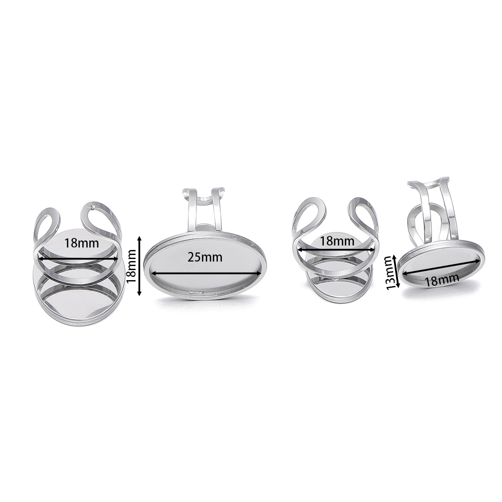 5個/ロット ステンレス製 オープンリングセッティング オー - Jewelry Making Ring Tool のレビューと価格