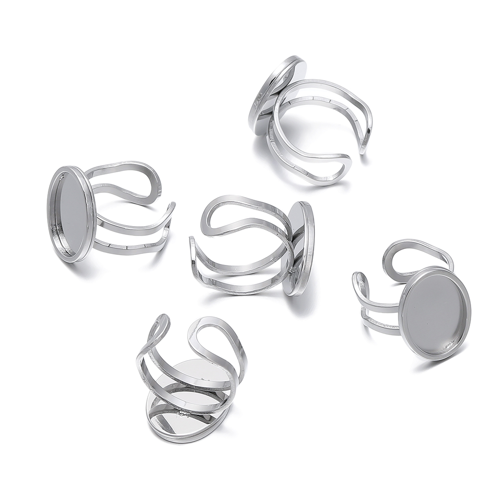 5個/ロット ステンレス製 オープンリングセッティング オー - Jewelry Making Ring Tool のレビューと価格