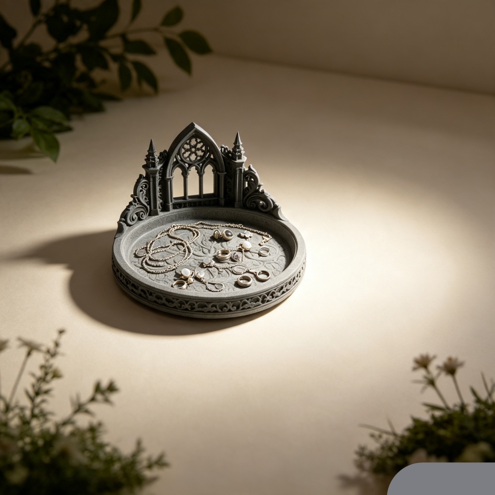 3Dプリント製ホワイトゴシック大聖堂アーチ型ジュエリートレイ - Jewelry Making Board のレビューと価格