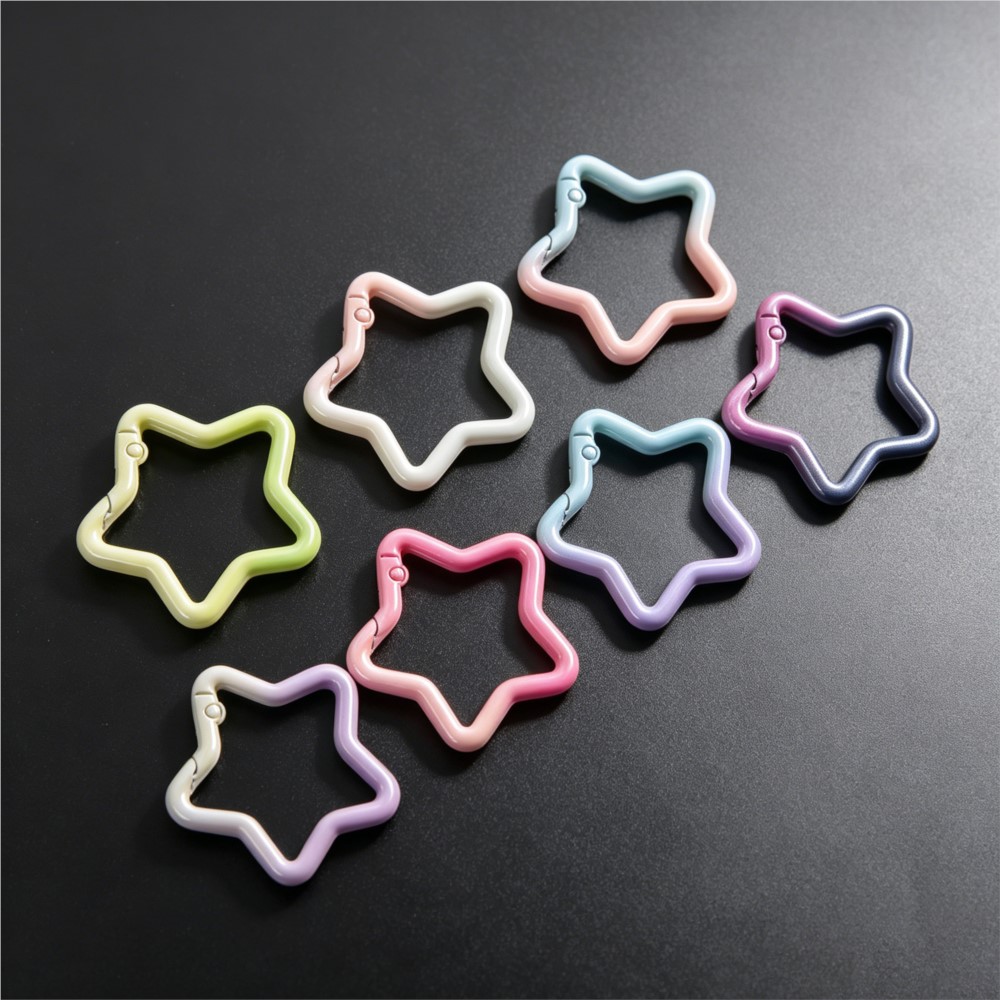 5 個のグラデーション星形スプリングリングクラスプカラフルな - Jewelry Making Ring Tool のレビューと価格