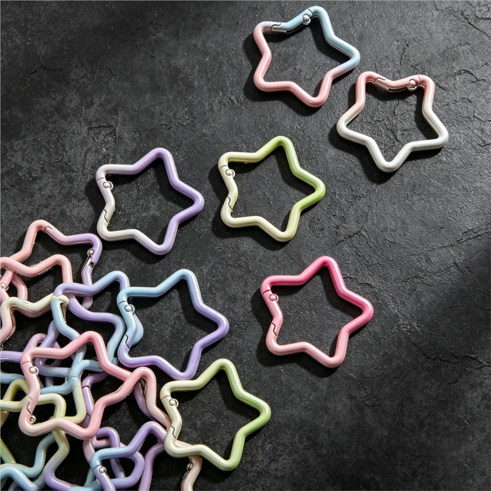 5 個のグラデーション星形スプリングリングクラスプカラフルな - Jewelry Making Ring Tool のレビューと価格